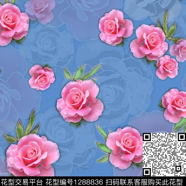 小碎花白色勾边植物数码印花华亿平台下载（图片编号: 1288836） - 瓦栏（Walan）