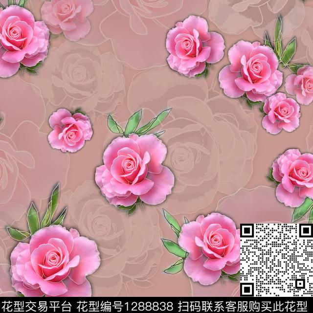 小碎花白色勾边植物数码印花华亿平台下载（图片编号: 1288838） - 瓦栏（Walan）