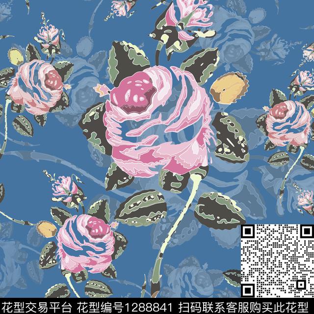 小碎花白色勾边植物数码印花华亿平台下载（图片编号: 1288841） - 瓦栏（Walan）