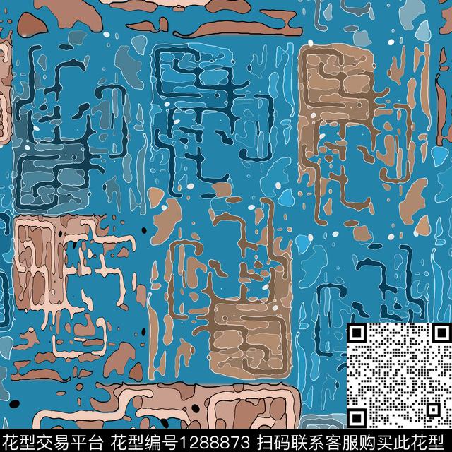 男装抽象肌理纹路传统印花华亿平台下载（图片编号: 1288873） - 瓦栏（Walan）