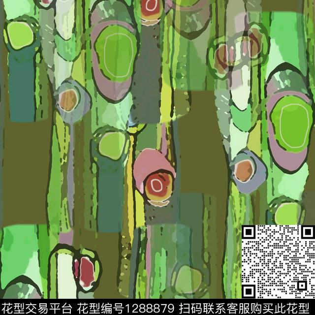 大牌风抽象玫瑰花语数码印花华亿平台下载（图片编号: 1288879） - 瓦栏（Walan）