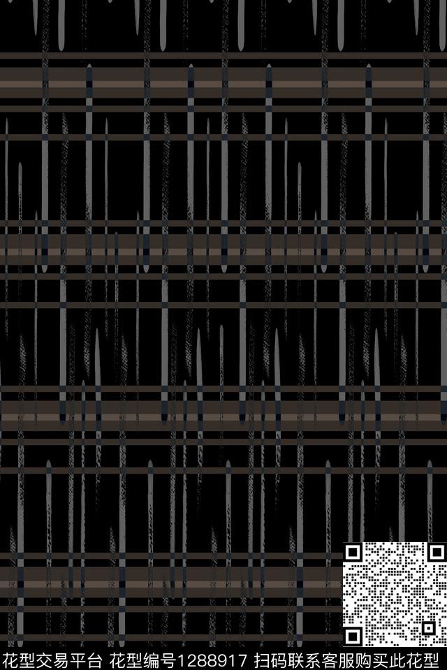 线条画几何格子数码印花华亿平台下载（图片编号: 1288917） - 瓦栏（Walan）