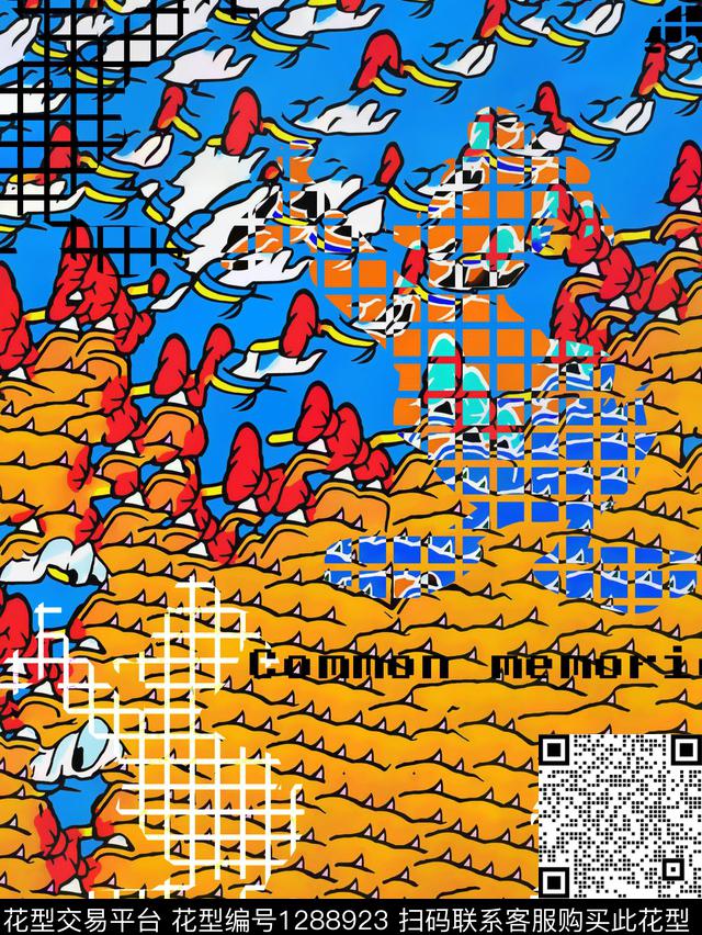 几何卡通传统印花华亿平台下载（图片编号: 1288923） - 瓦栏（Walan）