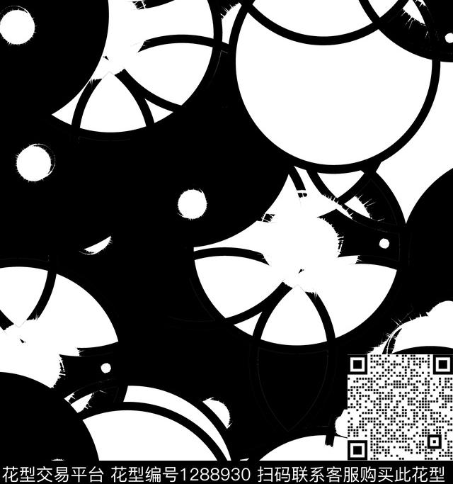 圆形几何抽象传统印花华亿平台下载（图片编号: 1288930） - 瓦栏（Walan）