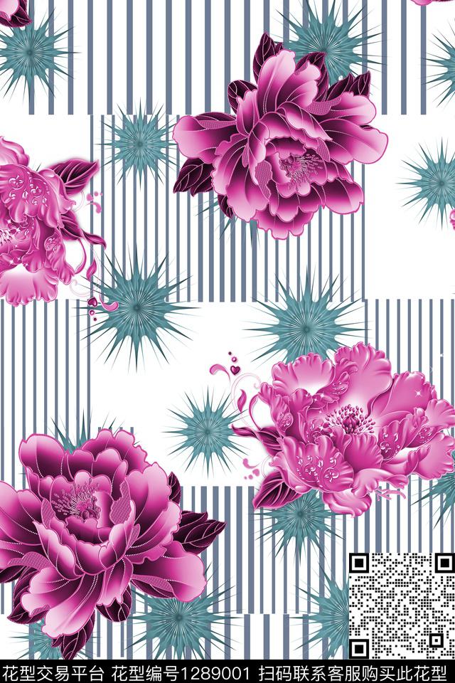 女装连衣裙大牌风数码印花华亿平台下载（图片编号: 1289001） - 瓦栏（Walan）