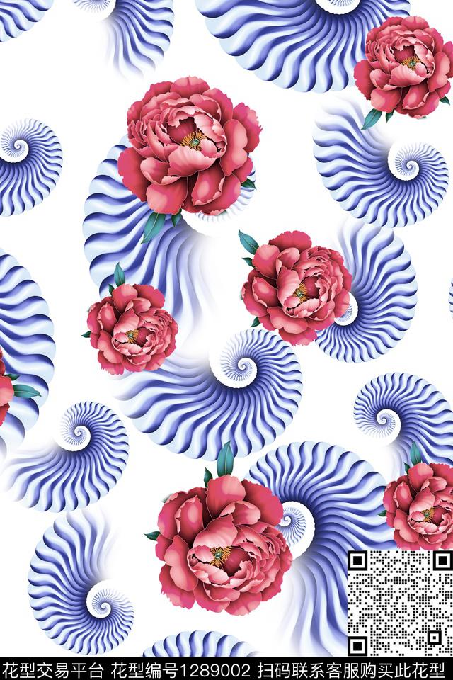 女装连衣裙大牌风数码印花华亿平台下载（图片编号: 1289002） - 瓦栏（Walan）