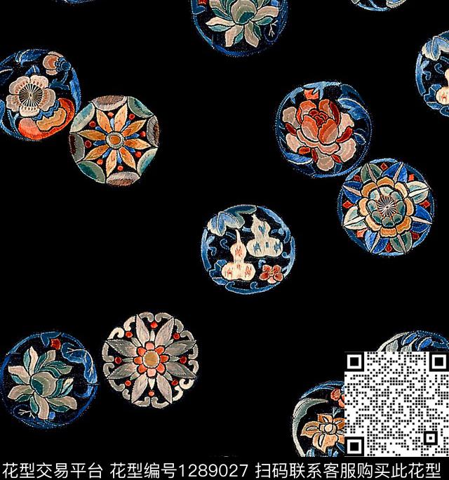 大牌风旗袍定位花数码印花华亿平台下载（图片编号: 1289027） - 瓦栏（Walan）