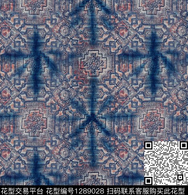 大牌风旗袍抽象数码印花华亿平台下载（图片编号: 1289028） - 瓦栏（Walan）
