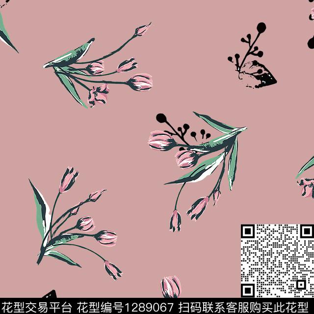 花卉大牌风小清新传统印花华亿平台下载（图片编号: 1289067） - 瓦栏（Walan）