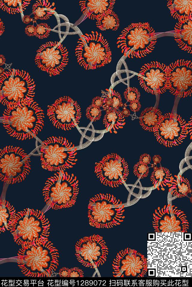 棉麻真丝秋冬华亿平台数码印花华亿平台下载（图片编号: 1289072） - 瓦栏（Walan）