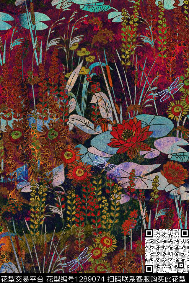 复古连衣裙棉麻数码印花华亿平台下载（图片编号: 1289074） - 瓦栏（Walan）