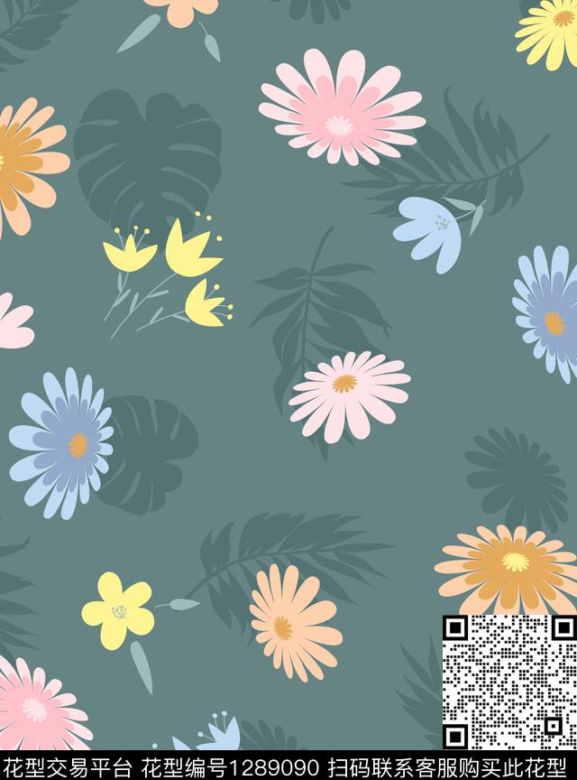 简约连衣裙花卉传统印花华亿平台下载（图片编号: 1289090） - 瓦栏（Walan）