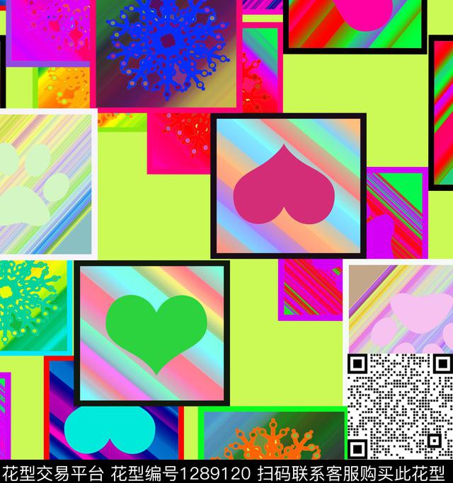 颜色几何抽象数码印花华亿平台下载（图片编号: 1289120） - 瓦栏（Walan）