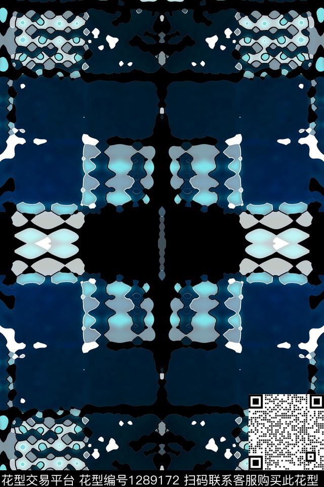 男装格子混搭抽象数码印花华亿平台下载（图片编号: 1289172） - 瓦栏（Walan）