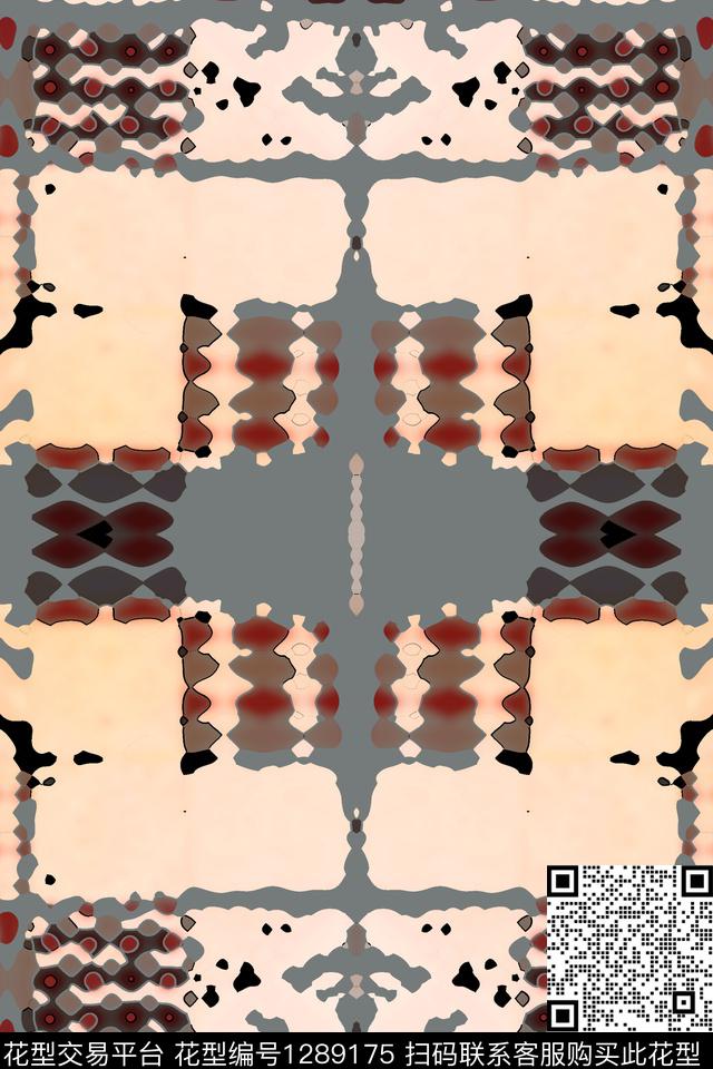 男装格子混搭抽象数码印花华亿平台下载（图片编号: 1289175） - 瓦栏（Walan）