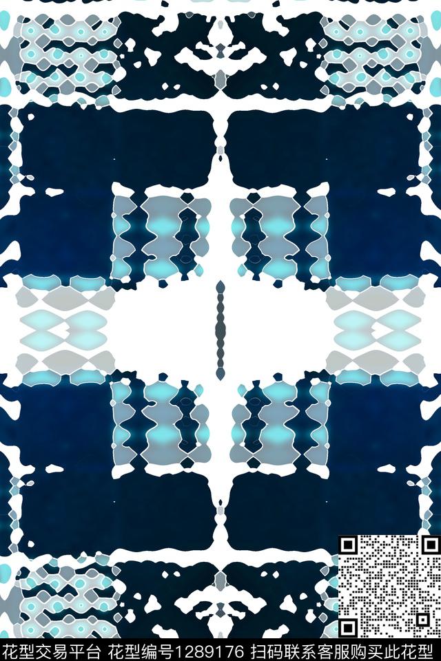 男装格子混搭抽象数码印花华亿平台下载（图片编号: 1289176） - 瓦栏（Walan）