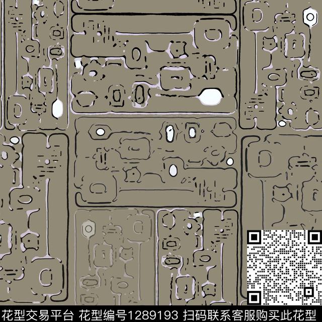 抽象格子混搭手绘线条笔触传统印花华亿平台下载（图片编号: 1289193） - 瓦栏（Walan）