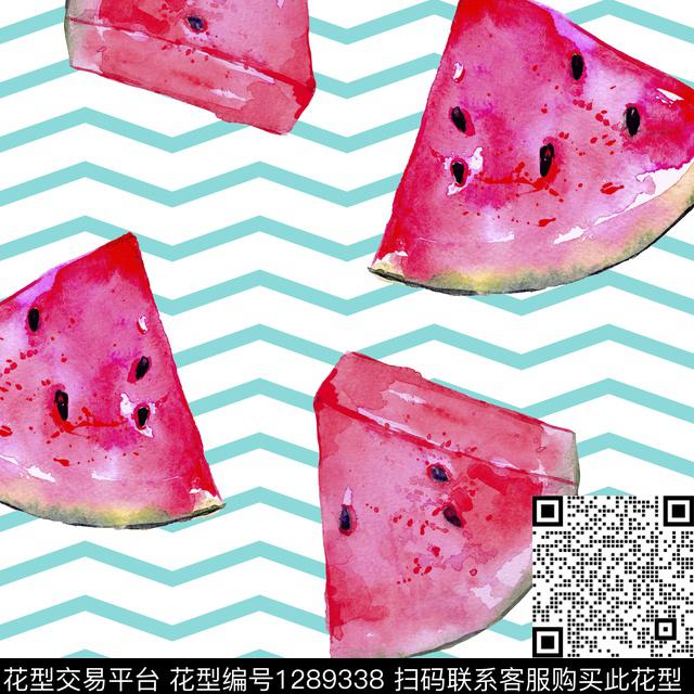 水彩春夏华亿平台条纹数码印花华亿平台下载（图片编号: 1289338） - 瓦栏（Walan）
