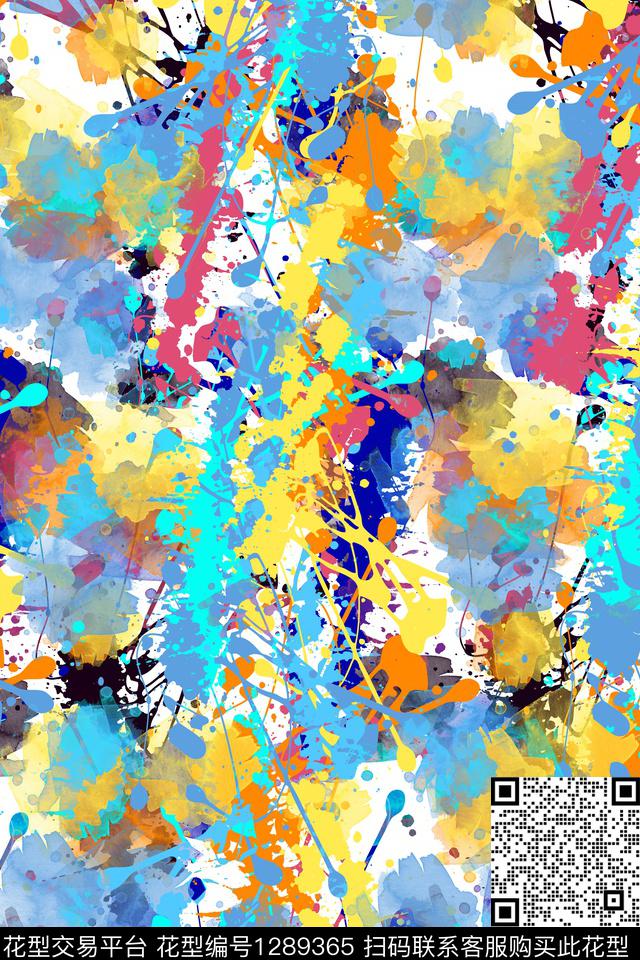 炫彩抽象男装休闲数码印花华亿平台下载（图片编号: 1289365） - 瓦栏（Walan）