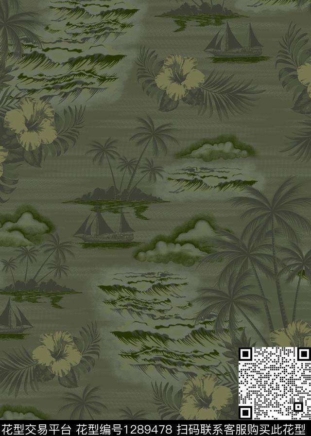 花卉大牌风休闲传统印花华亿平台下载（图片编号: 1289478） - 瓦栏（Walan）