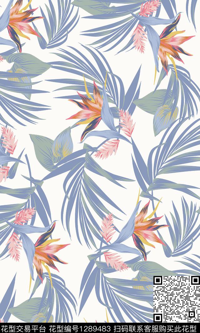 女装天堂鸟花卉传统印花华亿平台下载（图片编号: 1289483） - 瓦栏（Walan）