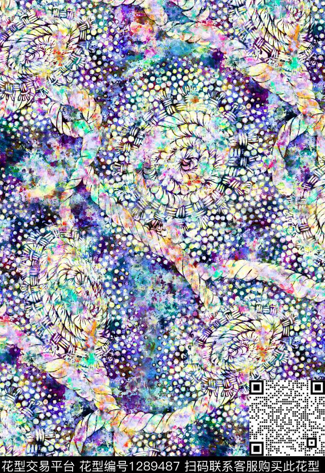 水彩手绘趣味数码印花华亿平台下载（图片编号: 1289487） - 瓦栏（Walan）