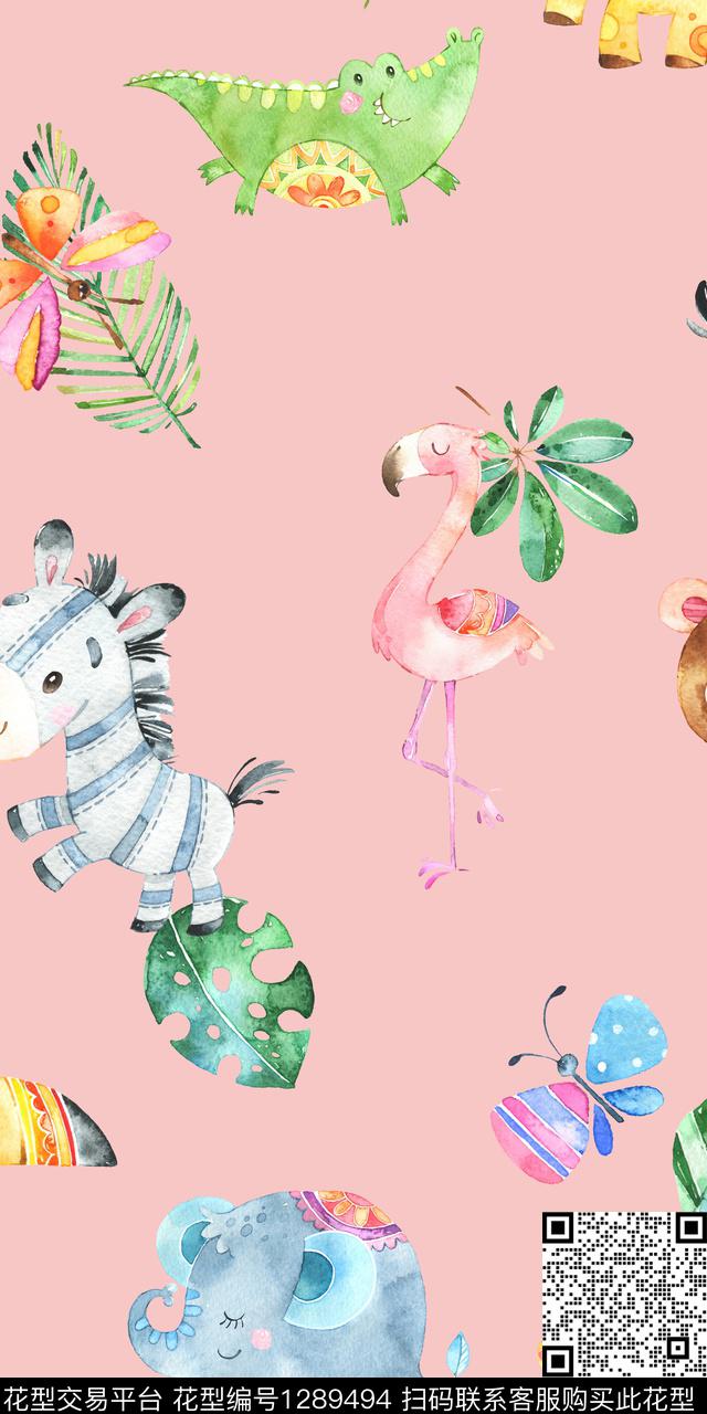 动物数码华亿平台绿植树叶数码印花华亿平台下载（图片编号: 1289494） - 瓦栏（Walan）