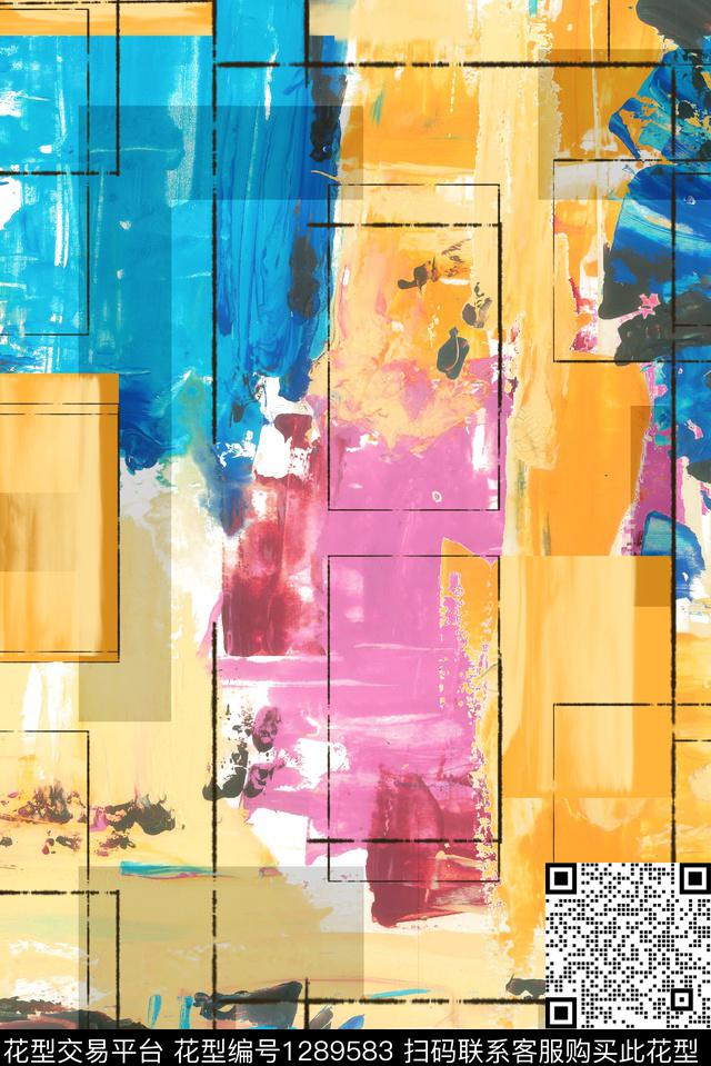 几何肌理春夏华亿平台数码印花华亿平台下载（图片编号: 1289583） - 瓦栏（Walan）