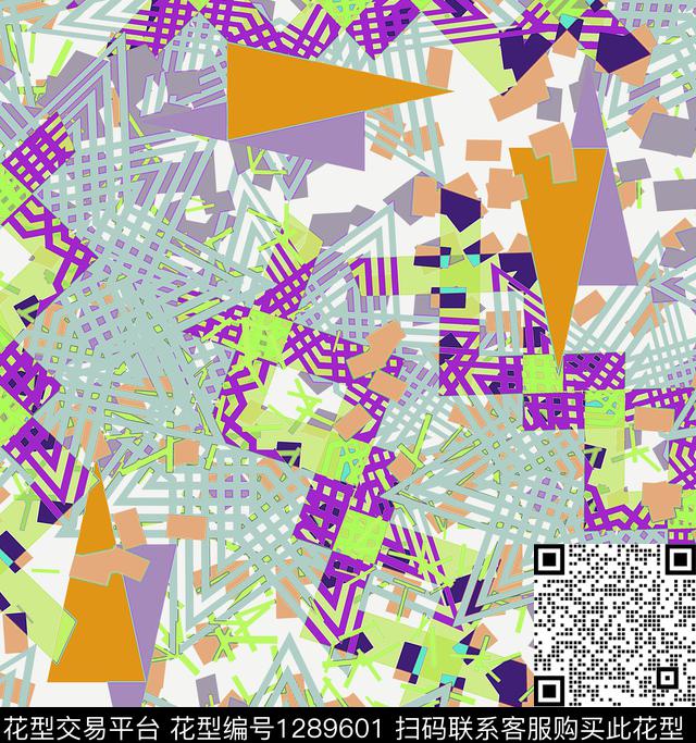 颜色几何抽象数码印花华亿平台下载（图片编号: 1289601） - 瓦栏（Walan）