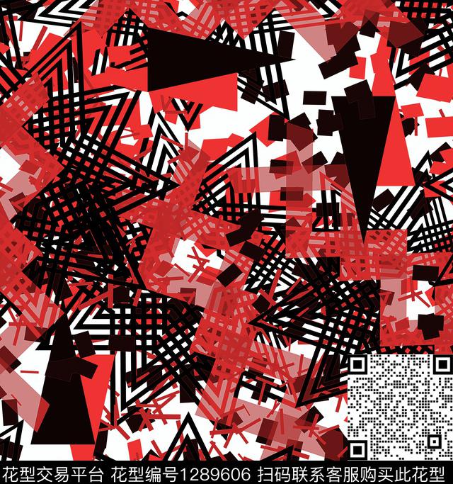 颜色几何抽象数码印花华亿平台下载（图片编号: 1289606） - 瓦栏（Walan）