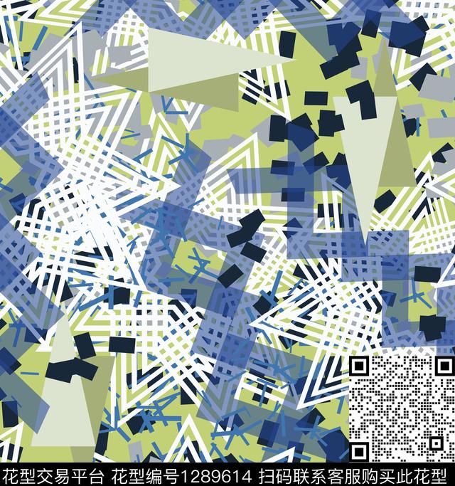 颜色几何抽象传统印花华亿平台下载（图片编号: 1289614） - 瓦栏（Walan）