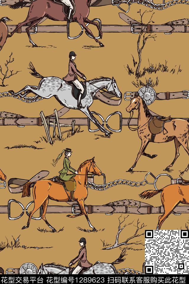 涂鸦几何花卉数码印花华亿平台下载（图片编号: 1289623） - 瓦栏（Walan）