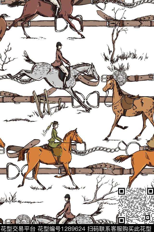 涂鸦几何花卉数码印花华亿平台下载（图片编号: 1289624） - 瓦栏（Walan）