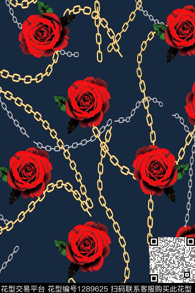 涂鸦几何花卉数码印花华亿平台下载（图片编号: 1289625） - 瓦栏（Walan）