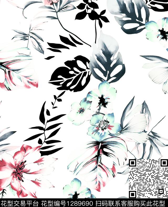 数码华亿平台玫瑰花花卉数码印花华亿平台下载（图片编号: 1289690） - 瓦栏（Walan）