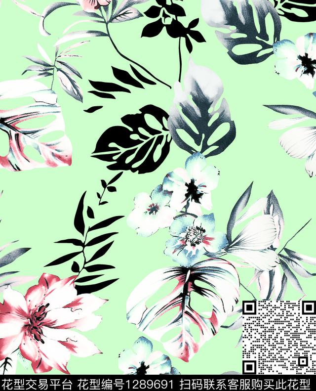 数码华亿平台玫瑰花花卉数码印花华亿平台下载（图片编号: 1289691） - 瓦栏（Walan）