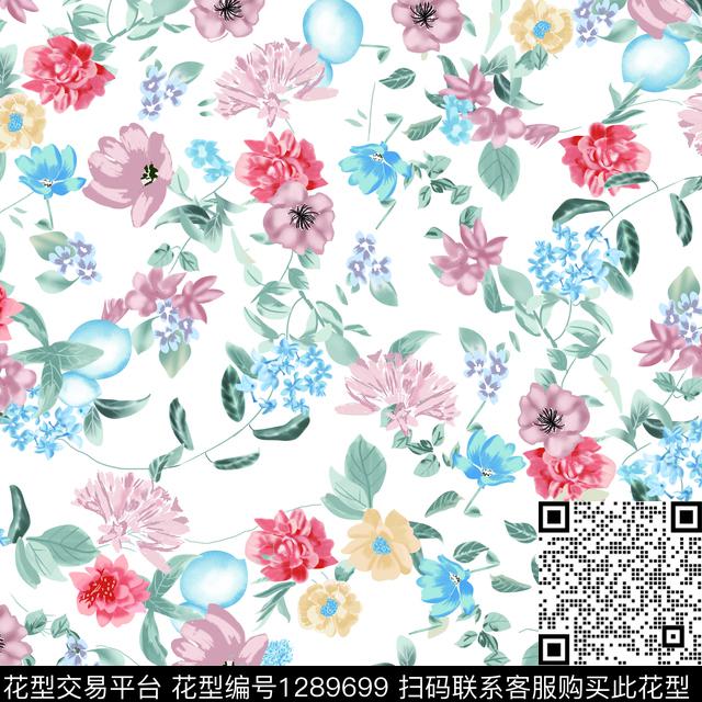 数码华亿平台扎染华亿平台玫瑰花数码印花华亿平台下载（图片编号: 1289699） - 瓦栏（Walan）