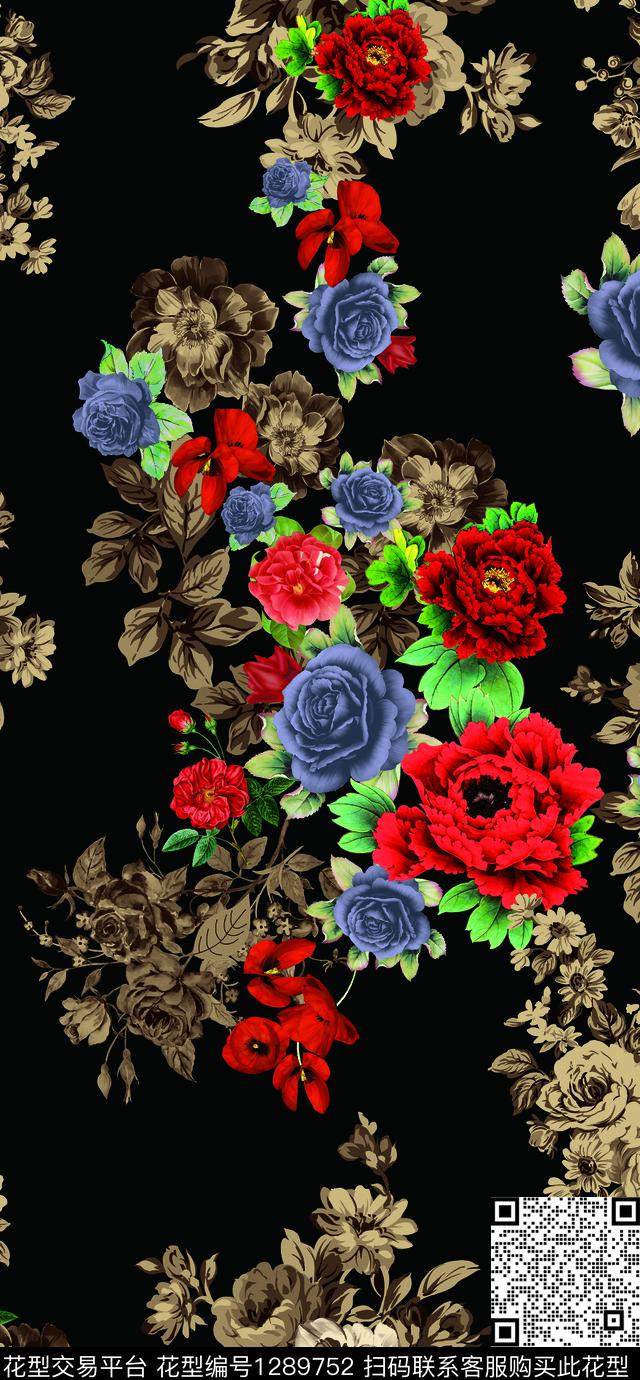 绿植树叶数码华亿平台大牌风数码印花华亿平台下载（图片编号: 1289752） - 瓦栏（Walan）