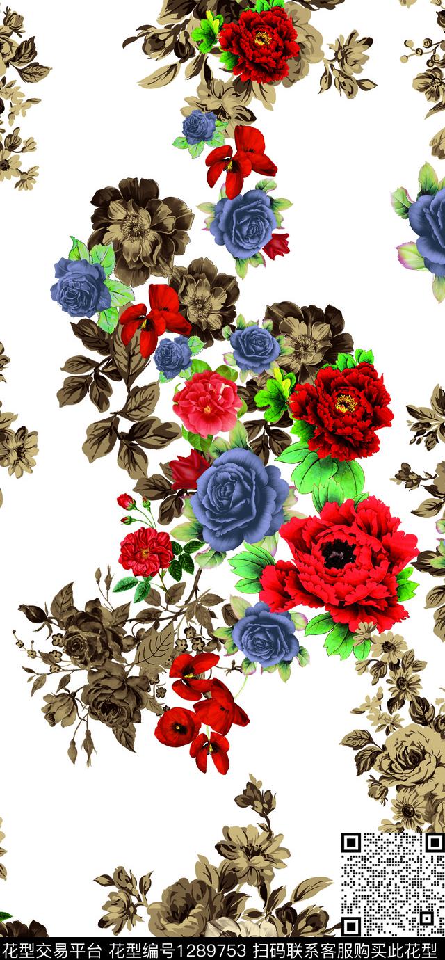 绿植树叶数码华亿平台大牌风数码印花华亿平台下载（图片编号: 1289753） - 瓦栏（Walan）