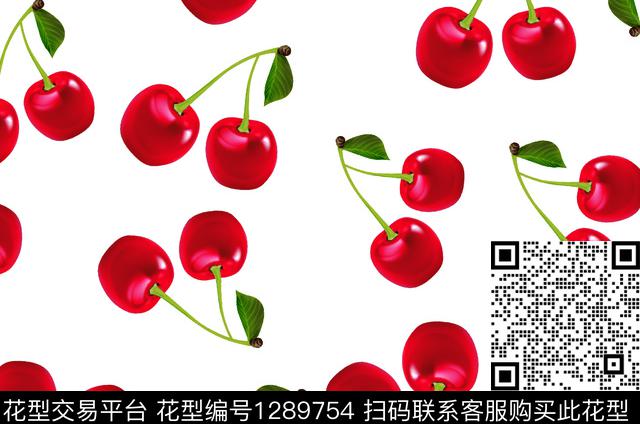 樱桃绿植树叶花卉数码印花华亿平台下载（图片编号: 1289754） - 瓦栏（Walan）