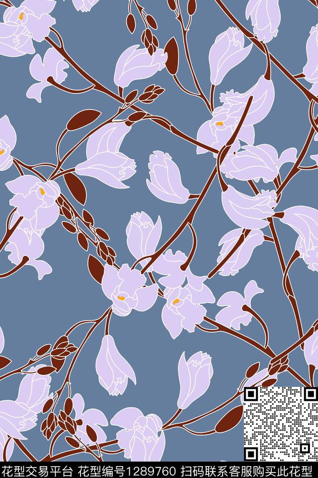 女装花卉白边传统印花华亿平台下载（图片编号: 1289760） - 瓦栏（Walan）