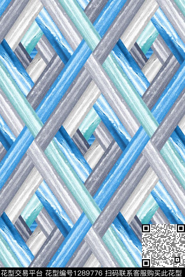 几何菱形大牌风数码印花华亿平台下载（图片编号: 1289776） - 瓦栏（Walan）