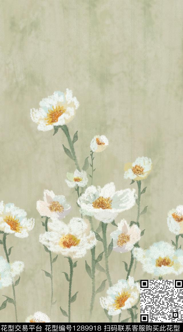 图案——服饰图案——面料图案——花卉数码印花华亿平台下载（图片编号: 1289918） - 瓦栏（Walan）