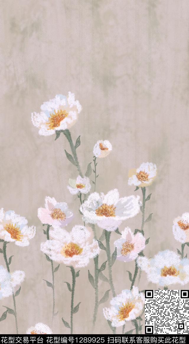 图案——服饰图案——面料图案——花卉数码印花华亿平台下载（图片编号: 1289925） - 瓦栏（Walan）