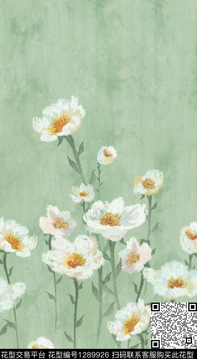 图案——服饰图案——面料图案——花卉数码印花华亿平台下载（图片编号: 1289926） - 瓦栏（Walan）