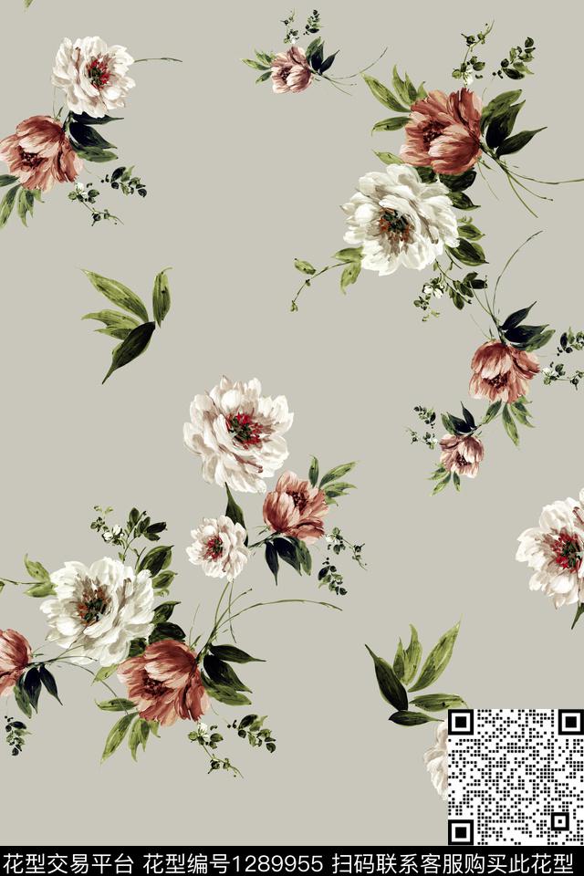 花卉手绘小碎花数码印花华亿平台下载（图片编号: 1289955） - 瓦栏（Walan）