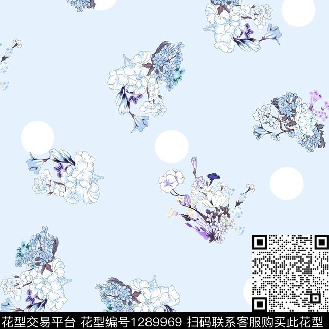 花卉大牌风小清新数码印花华亿平台下载（图片编号: 1289969） - 瓦栏（Walan）