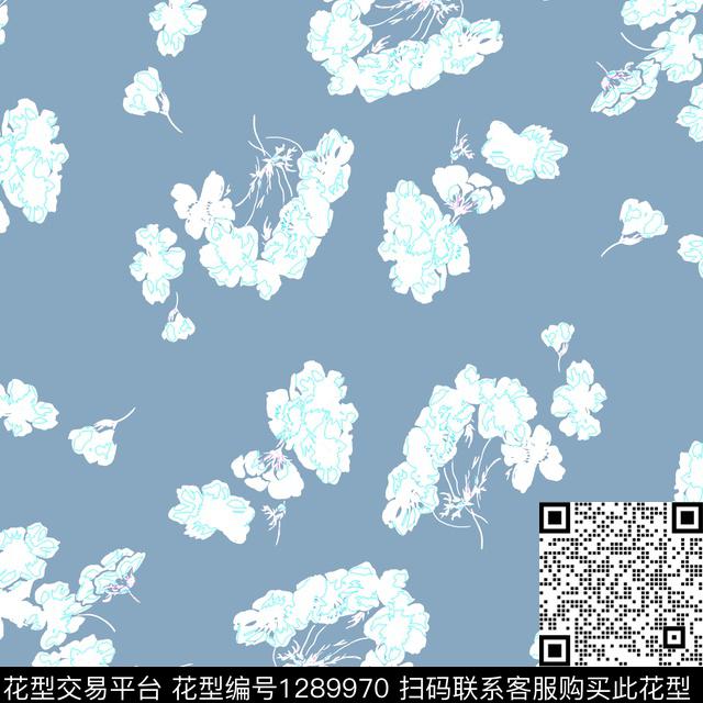 花卉大牌风小清新数码印花华亿平台下载（图片编号: 1289970） - 瓦栏（Walan）