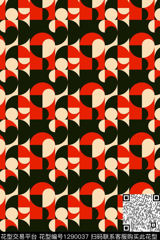 几何撞色休闲传统印花华亿平台下载（图片编号: 1290037） - 瓦栏（Walan）