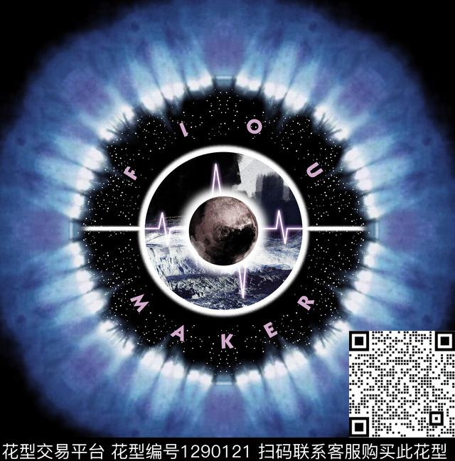 定位花荧光抽象花卉数码印花华亿平台下载（图片编号: 1290121） - 瓦栏（Walan）